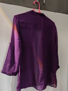 Transparent Classy Shirt Purple Colour For Girls