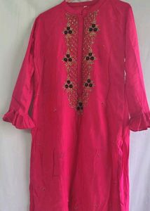 Embroidered Pink Kurta