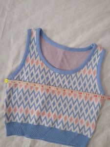 Cute Argyle Knit Tank Top