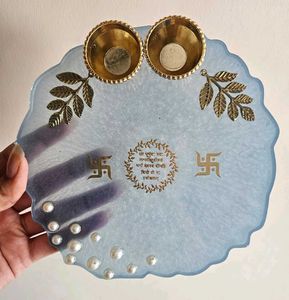 Resin Pooja Thali 6inch Customisation Available