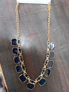 Golden Chain With Black Stones