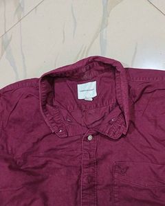 American Eagle Burgundy Button-Down Shirt