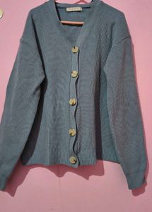 Blue  Knit Cardigan