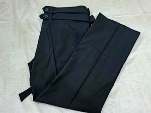 Black belted trousers