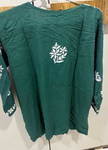 Green Embroidered Kurti