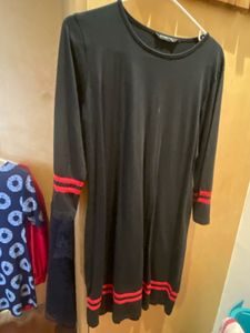 Black Dress with Red Stripes