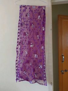 Purple Sequin Embellished Dupatta