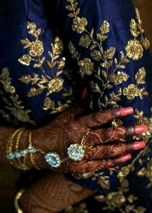 A Pair Of Dazzling Kundan style Stone Hathphool