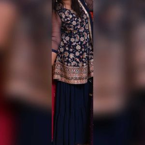 Pretty Blue Sharara Set