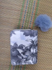 Floral Card Holder with Pom Po