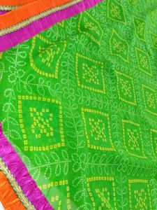 Green Gujarati Patchwork Saree 🥻