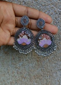Floral Pressed Flower Dangle Earrings