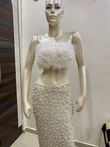 Fur Tube Top With Skirt