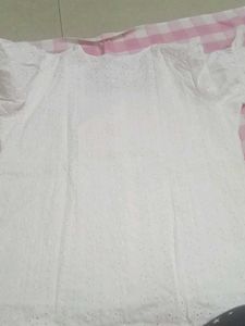 White Eyelet Blouse with Ruffle Sleeves