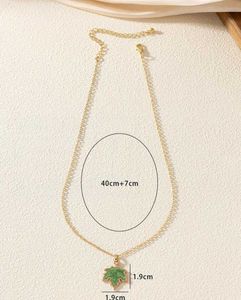 Handmade Green Leaf Shape pendant With Chain ☘️