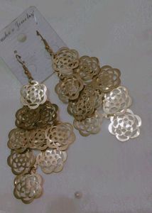 Golden Floral Cascade Earrings