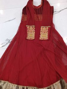 Elegant Red Anarkali