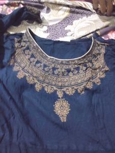 Elegant Blue Embroidered Kurta