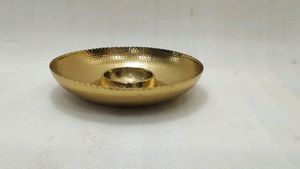 Snack And Dip Metal Server With Gold Finish