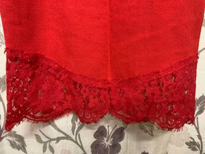 Red Lace Trim Dress
