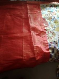 Kalamkari Silk Saree Unused With  Blouse Attached