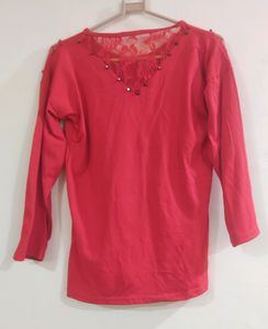 Red Full sleeve Tshirt