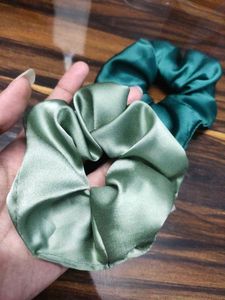 Silk Scrunchie Set (Green)