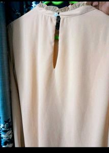 AND Elegant Peach Ruffle Blouse