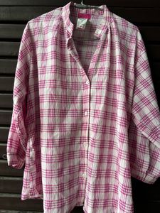 Pink Plaid Button-Down