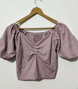 Purple Puff Sleeve Top