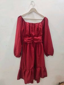 Red Ruffle Sleeve Top