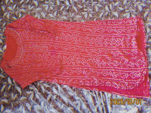 red Bandhani Kurta