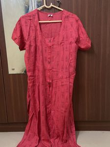 Coral Button-Up Dress