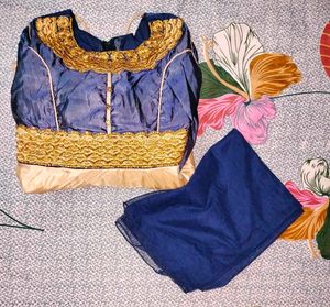 Embroidered Blue &amp; Gold Gowns