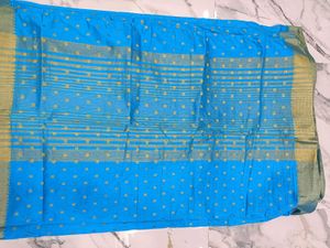 Beautiful Sky blue silk saree