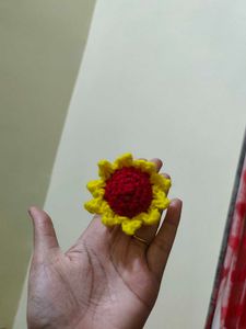 Crochet Sunflower hairties - Handmade