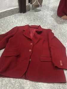 Red Wool Blend Jacket