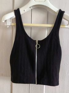 Black Crop Tank Top