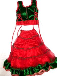 Red &amp; Green Colored Beautiful Lehenga For Kids ♥️