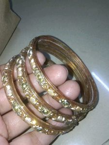 Golden Sparklee Bangles Set Of 3