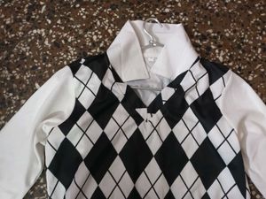 Argyle Crop Top with White Collar