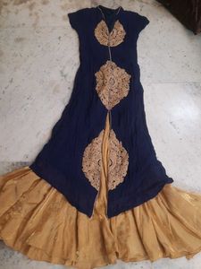 Embroidered Navy Blue Kurti