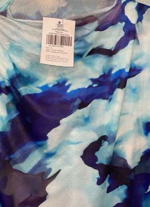 Blue Abstract Print Top