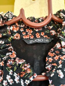 Black Floral Print Mini Dress