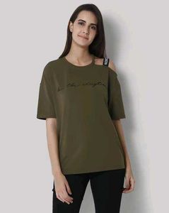 Olive Green Cut-Out T-Shirt
