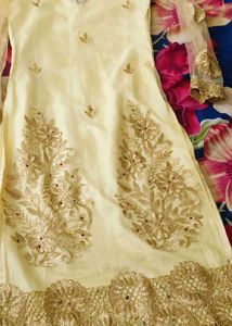 Elegant Embroidered Cream Dress