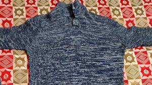 Classic Blue-Black Longline Winter Sweater Unisex