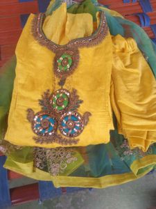 Yellow Embroidered Salwar Kameez Suit