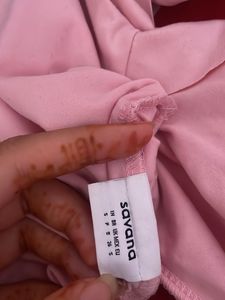 Pink Off-Shoulder Long Sleeve Top