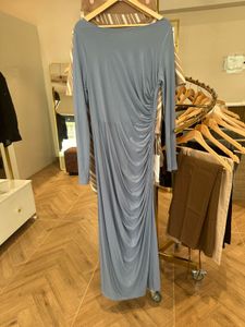 Shein Elegant Blue-Grey Maxi Dress